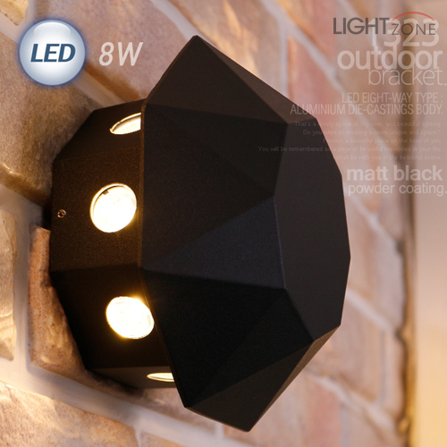 LED 1323 옥타곤 외부벽등 8W (블랙)