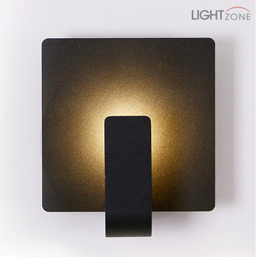 정사각 LED 간접벽등 3W (블랙)