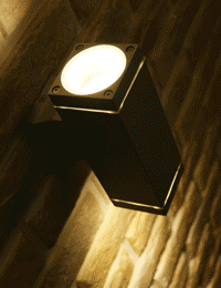 외부사각 LED MR16 2등 벽등 (블랙/그레이)