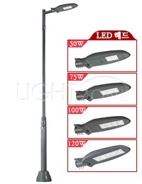 [LED]가로등 S8186(E) 스웨징 (Ø140-76/ 4.10M/ LED 50~120W)/ (고효율/각도조절)